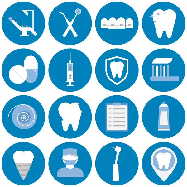 Dental flat vector icons — Stock Vector