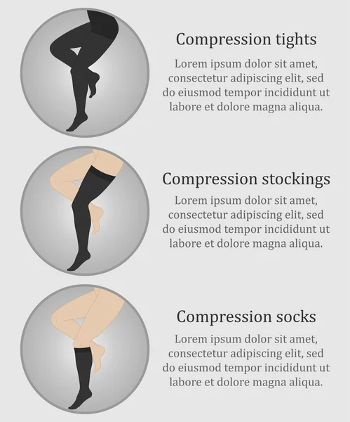 Compression hosiery info — Stock Vector