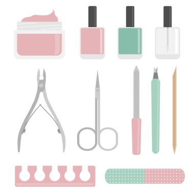 düz manikür araçları vektör