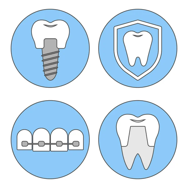 Ícones para clínicas odontológicas — Vetor de Stock