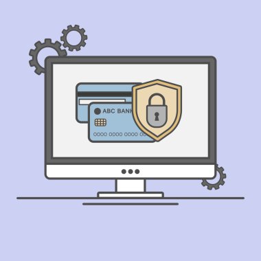 Güvenli bir ödeme vektör çizim