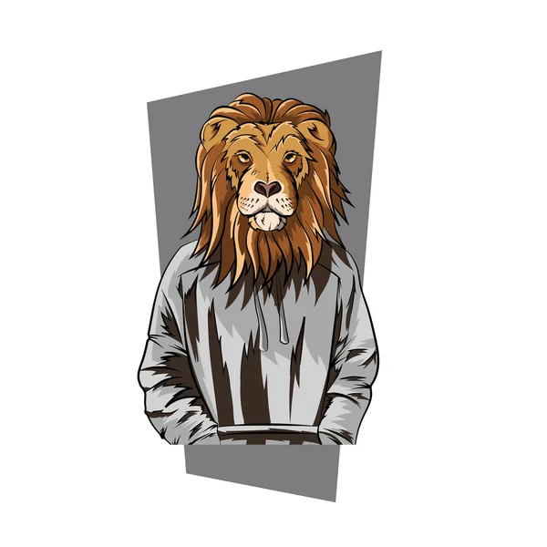 Lion in jas Rechtenvrije Stockfoto's