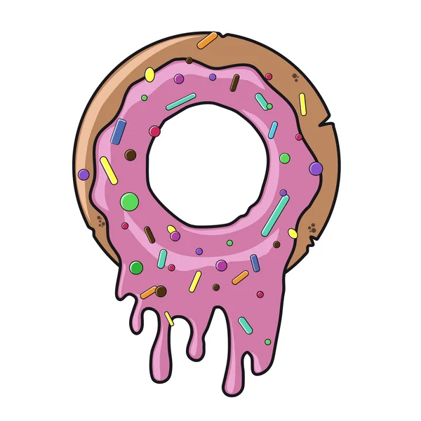 Zoete donut met roze glazuur Stockfoto