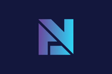 N harfi monogram logo vektör tasarım şablonu