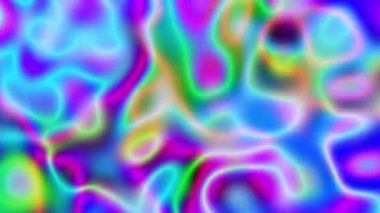 Neon tonlarında renkli girdap desenleri, soyut bir biçimde hareket ve ışık gösterir.