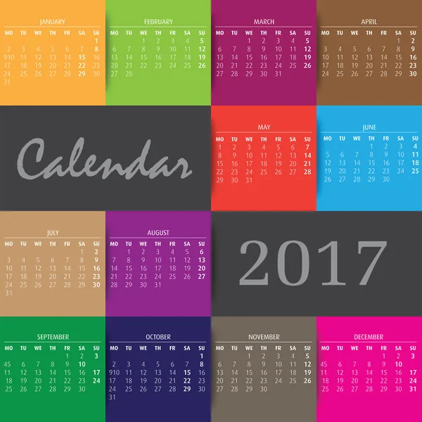 2017 Englisn takvim