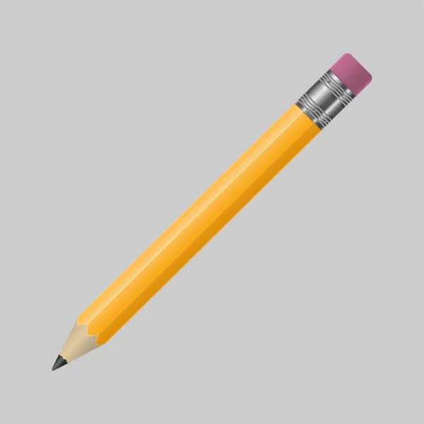 Crayon réaliste sur fond gris avec ombre, illustration vectorielle élégante — Image vectorielle