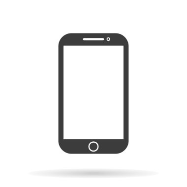 Mobile Icon Vector flat style with shadow on white background, stylish illustration