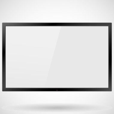 Tv, modern düz ekran lcd, led, izole, şık vektör illüstrasyon