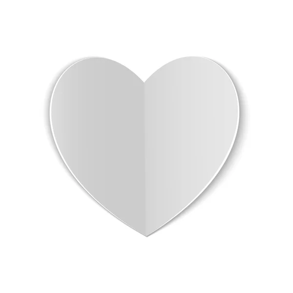 Corazón de papel para su firma, elegante ilustración vectorial — Vector de stock