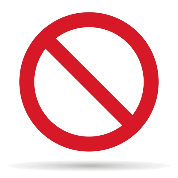 Icône interdiction avec ombre sur un fond blanc, illustration vectorielle élégante — Image vectorielle
