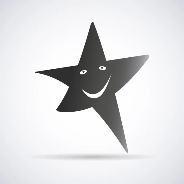 Star icon on a black background with a shadow, stylish vector illustration — Διανυσματικό Αρχείο