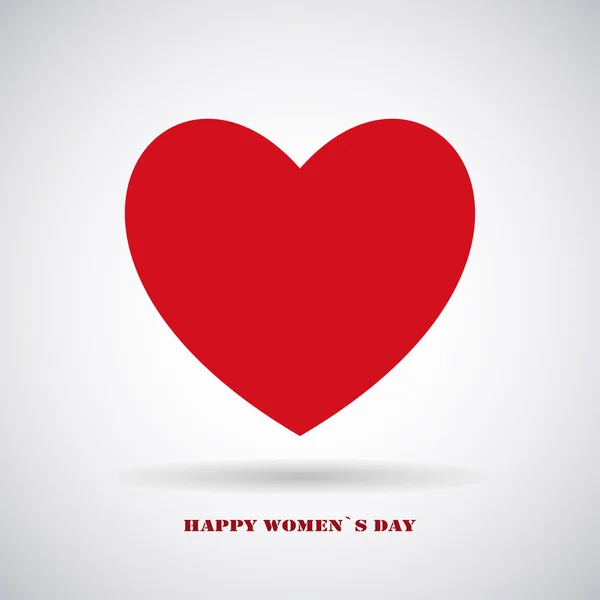 Happy Women's Day,Red Vector Heart,symbol