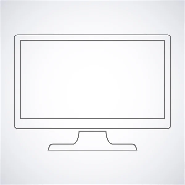 Monitor outline, icon in flat-style on the background. stock vector illustration — Διανυσματικό Αρχείο