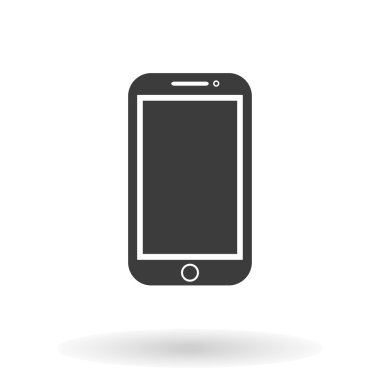 Mobile Icon Vector flat style with shadow on white background, stylish illustration