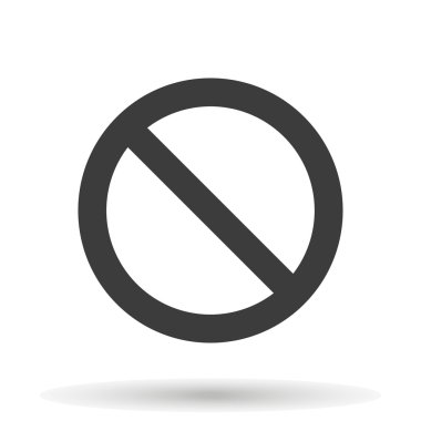 Icon prohibition with shadow on a white background, stylish vector illustration