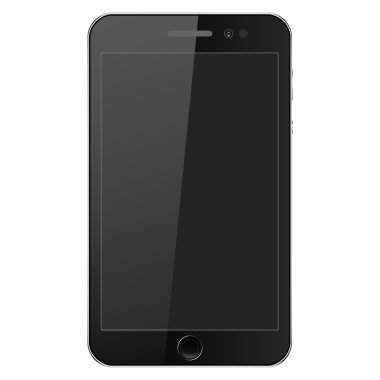 Beyaz arka plan gerçekçi, şık vektör illüstrasyon cep telefonu