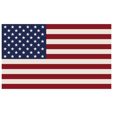 Beyaz arka planda Amerikan bayrağı, vektör illüstrasyon şık