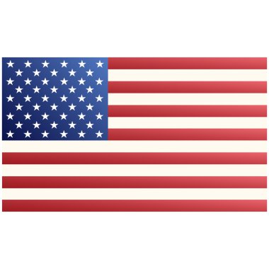 Beyaz arka planda Amerikan bayrağı, vektör illüstrasyon şık