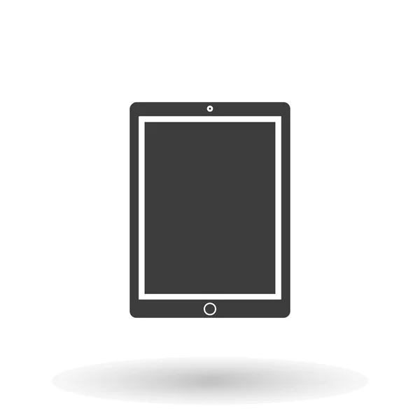 Tablet Icon Vector flat style with shadow on white background, stylish illustration — Διανυσματικό Αρχείο