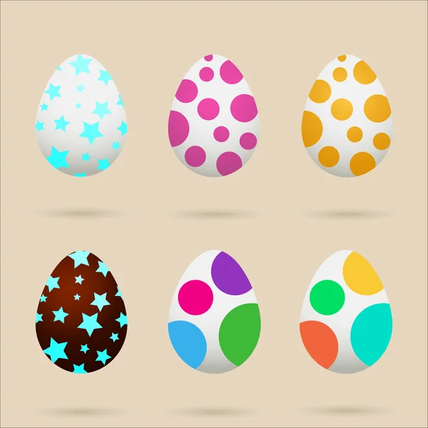 Œufs de Pâques colorés à l'ombre, illustration vectorielle élégante — Image vectorielle