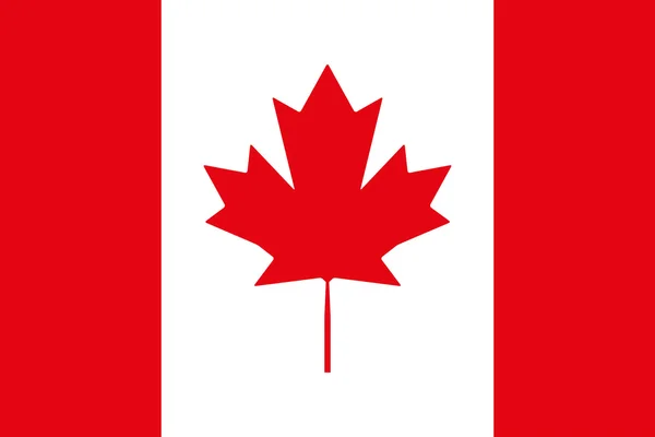 Bandera de Canadá rojo blanco, hoja de arce elegante vector ilustración — Archivo Imágenes Vectoriales