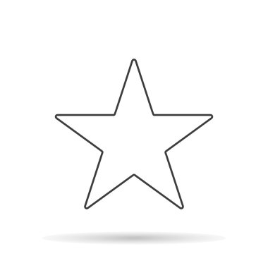 Gölgeli klasik yıldız simgesi, vektör çizimi