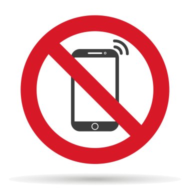 telefon cep telefonu yasağı, vektör illüstrasyon