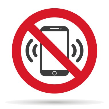 telefon cep telefonu yasağı, vektör illüstrasyon