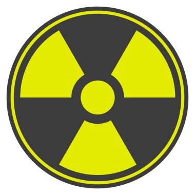 siyah arka plan üzerinde vurgular ile radyoaktif kontaminasyon sembolü, tehlike