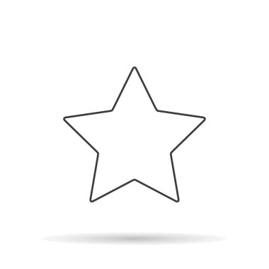 Beyaz arka planda gölgesi olan yıldız simgesi, vektör çizimi