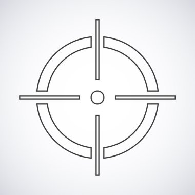 Gri arka plandaki hedef simgesi, şık çizim