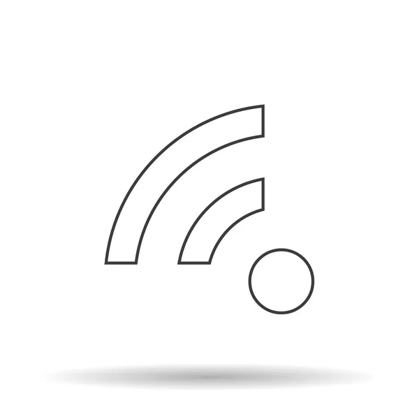 Icône WIFI avec ombre sur fond blanc, illustration vectorielle — Image vectorielle