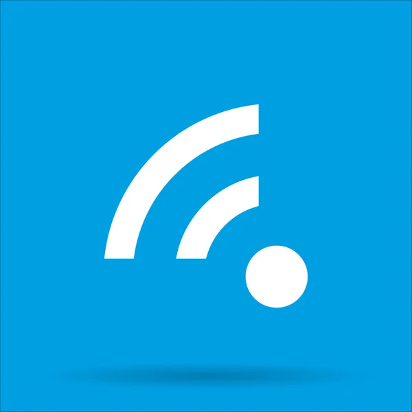 WIFI-Symbol mit Schatten auf blauem Hintergrund, Vektorillustration — Stockvektor