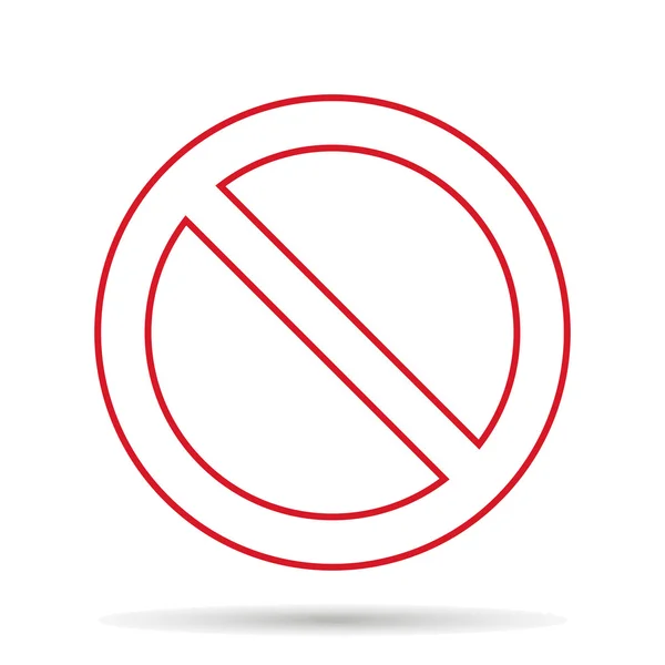 Icône interdiction avec ombre sur fond blanc, illustration vectorielle — Image vectorielle
