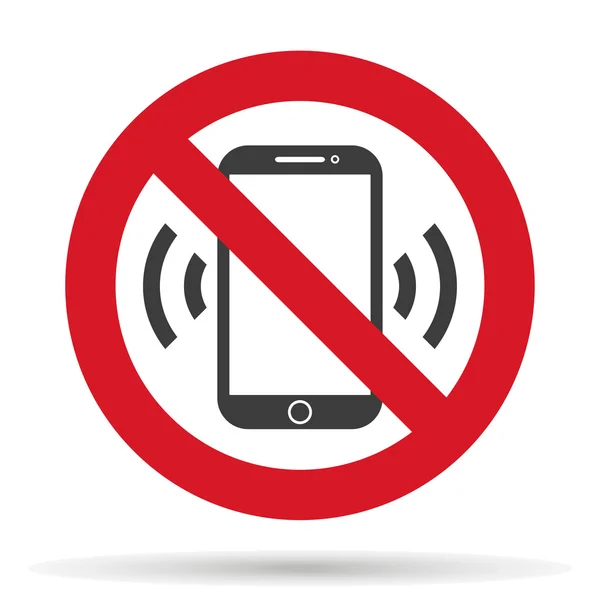 telefon cep telefonu yasağı, vektör illüstrasyon