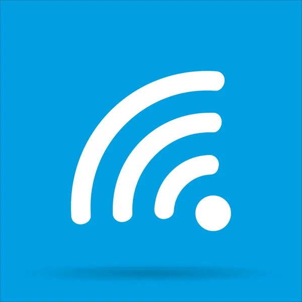 WIFI-Symbol mit Schatten auf blauem Hintergrund, Vektorillustration — Stockvektor