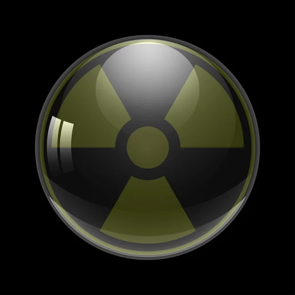 Símbolo de contaminación radiactiva en una bola de fondo, ilustración del vector de peligro EPS10 — Archivo Imágenes Vectoriales