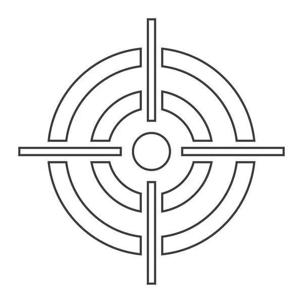 Icono de destino con la sombra sobre un fondo blanco, ilustración vectorial — Vector de stock