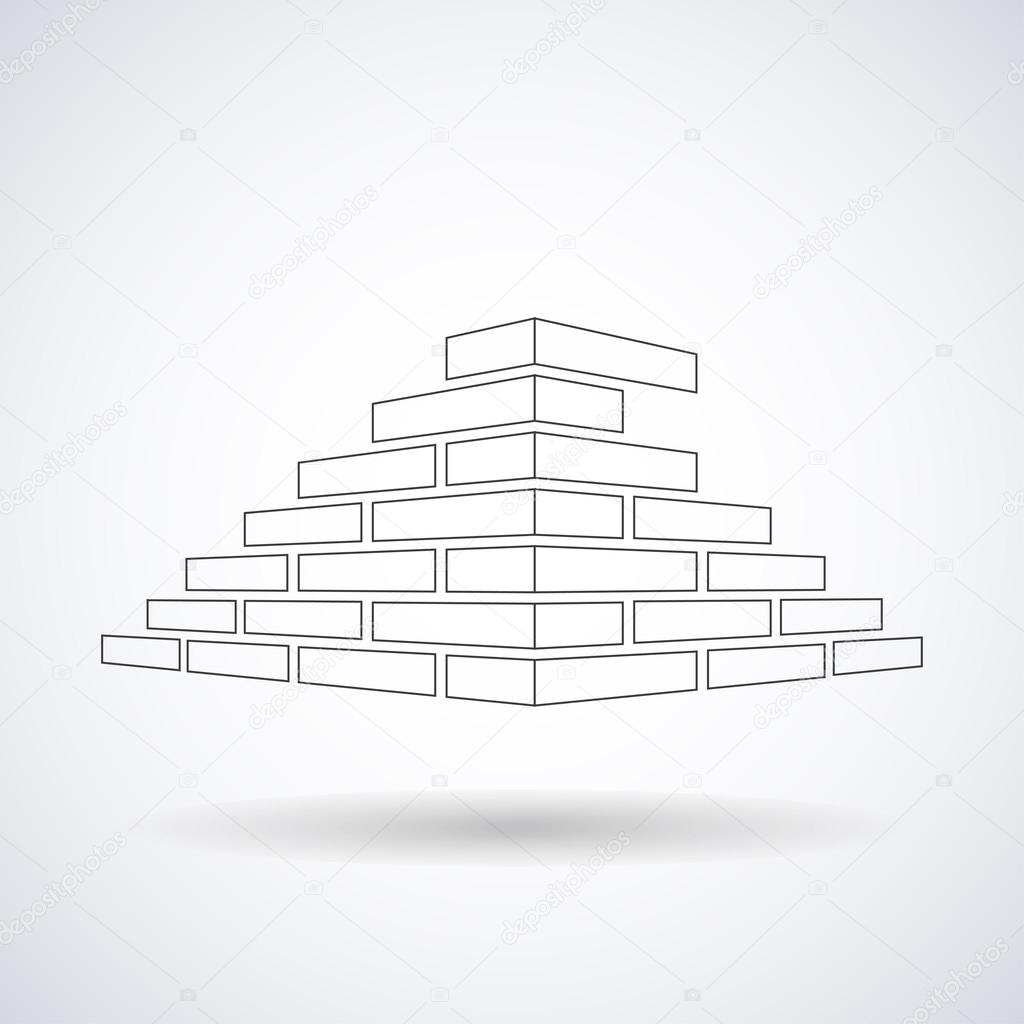 Architecture and Buildin, brick  logo design concept on a white background, vector illustration