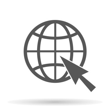 Gölge, vektör illüstrasyon şık beyaz bir arka plan üzerinde izole web sitesi simgesi