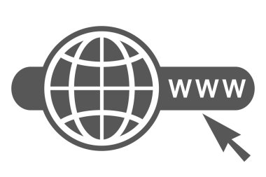 Beyaz arka planda izole edilmiş web sitesi simgesi, vektör çizimi şık