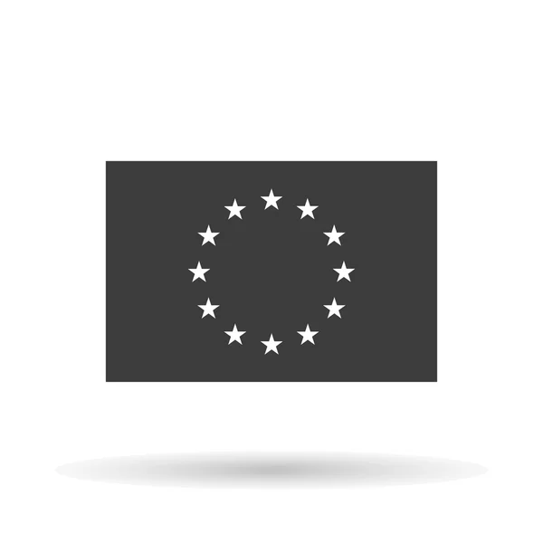 Icono oficial de la bandera de la UE Unión Europea sobre un fondo blanco, ilustración vectorial elegante — Archivo Imágenes Vectoriales