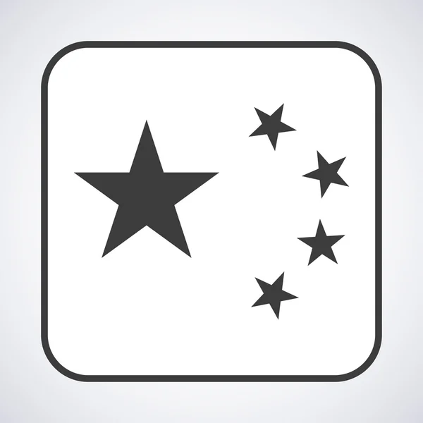 Las estrellas del icono de la bandera china, ilustración del vector con estilo — Archivo Imágenes Vectoriales