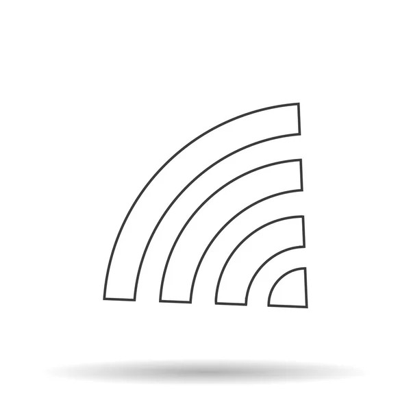 Ikona WIFI z cieniem na białym tle, ilustracja wektorowa — Wektor stockowy