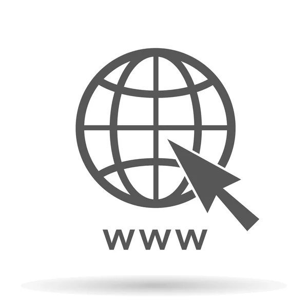 Icona del sito web isolata su uno sfondo bianco con ombra, illustrazione vettoriale elegante — Vettoriale Stock