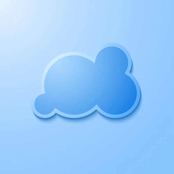 Ícone de nuvem com sombra em um fundo azul, ilustração vetorial elegante — Vetor de Stock