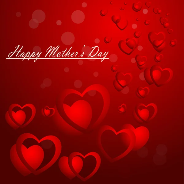 Happy Mothers Day. Festive Holiday typographical stylish vector illustration red hearts with a lettering postcard