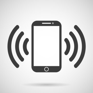 gölge beyaz bir arka planda vektör çizim şık cep telefonu simgesiyle
