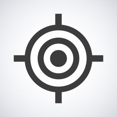 Gri bir arka planda şık vektör çizim web tasarımı için izole hedef simgesini